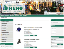 Tablet Screenshot of heko-arbeitsschutz.de